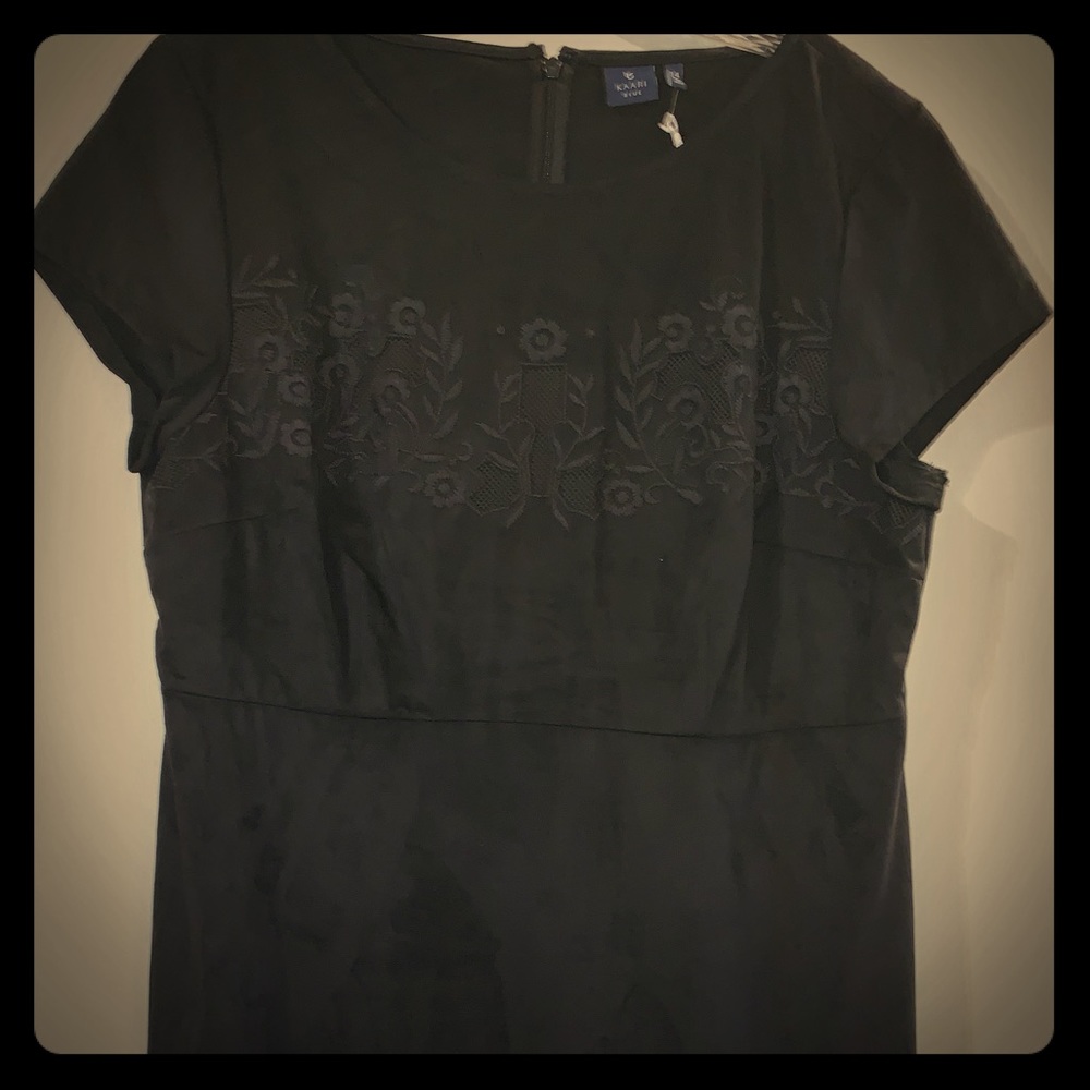 Kaari Blue Suede Dress with Bust Design